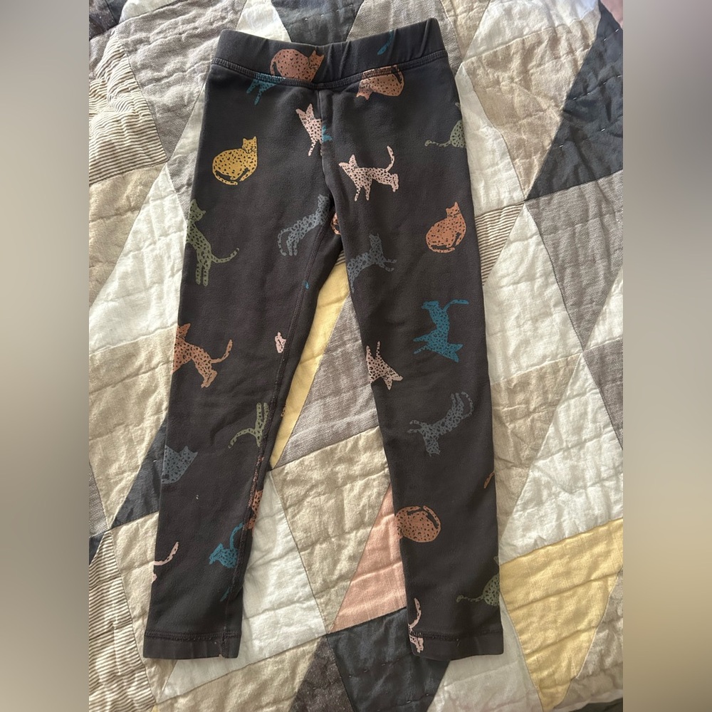 Hanna Anderson Kids' Cat Print Leggings - Black